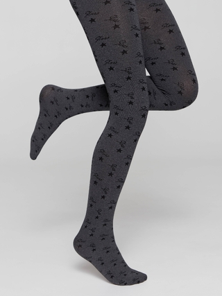 CONTE JESSICA Плотные меланжевые колготки с рисунком «звезды» 
