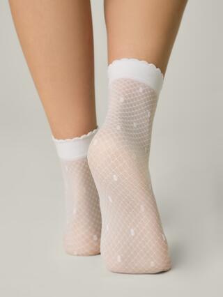 CONTE Тонкие носки в горошек на сетке MONA