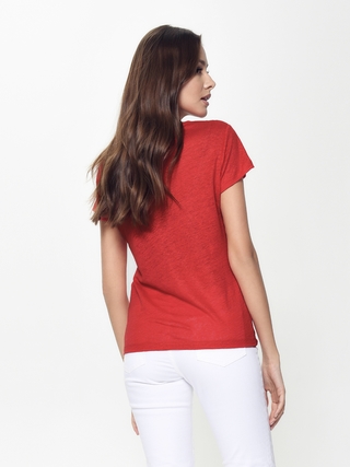 CONTE LD 919 Льняная футболка с вырезом "капелька"