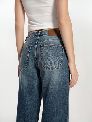 CONTE CON-737 Джинсы straight из eco-friendly денима с эффектом потёртостей