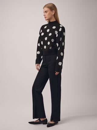 CONTE Укороченный свитер объемного силуэта с жаккардовым переплетением LDK 23102