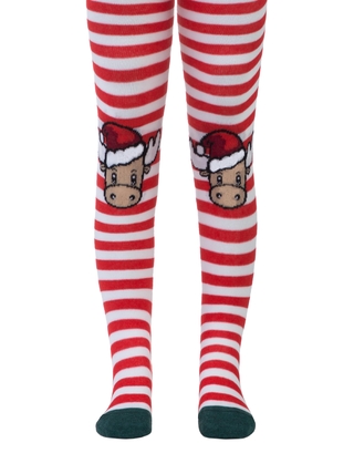 Conte-Kids Новогодние колготки "Рудольф" с пушистой нитью