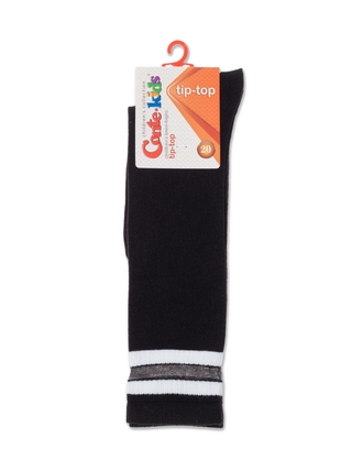 CONTE-KIDS Однотонные хлопковые гольфы со вставками из прозрачной сетки TIP-TOP