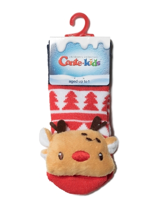 Conte-Kids Махровые новогодние носочки "Рудольф" для самых маленьких