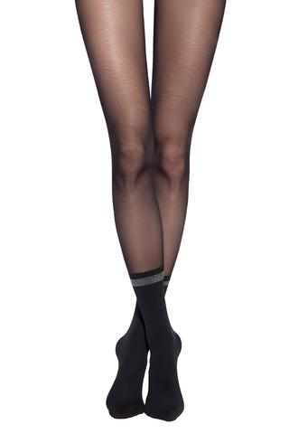 CONTE HOLIDAY Колготки женские с имитацией носков и сияющим бортиком из люрекса