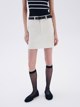 CONTE CON-659 Джинсовая юбка А-силуэта с необработанным краем