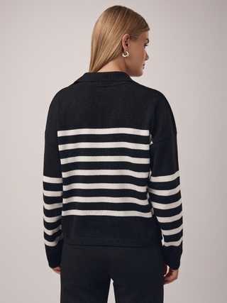 CONTE Джемпер-поло объемного силуэта из пряжи с шерстью LDK 2390