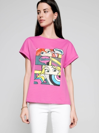 CONTE DISNEY LD 2011 Ярко-розовая футболка с рисунками по лицензии