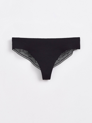 CONTE LIGHT DAY LBR 1273 Трусы «бразилиана» из хлопка с кружевом женские