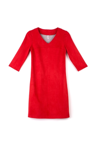 CONTE LPL 838 Стильное платье из искусственной замши с карманами