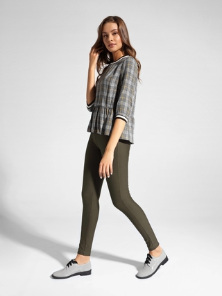 CONTE LBL 1049 Блузка женская в клетку из вискозы премиального качества