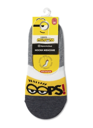 Брестские Active 1324 (Подследники С Антискользящим Покрытием На Пятке, Minions) Носки женские