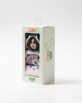 CONTE ELEGANT HAPPY (3 пары в коробке) Хлопковые носки