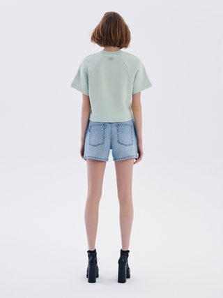 CONTE CON-561 Джинсовые шорты с высокой посадкой и разрезами