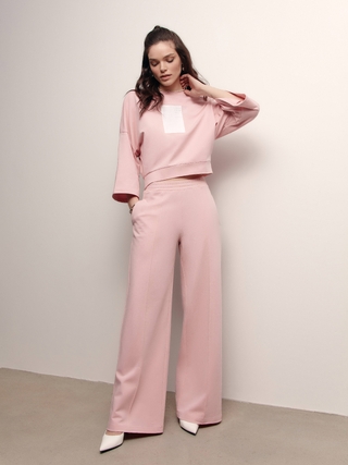 CONTE LD 1631 Укороченный джемпер из футера с широкими рукавами