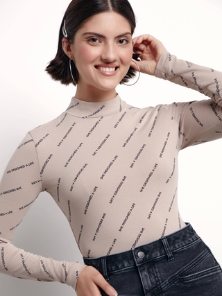 CONTE LBD 1776 Боди из хлопка с воротником-стойкой и рисунками "Moon"