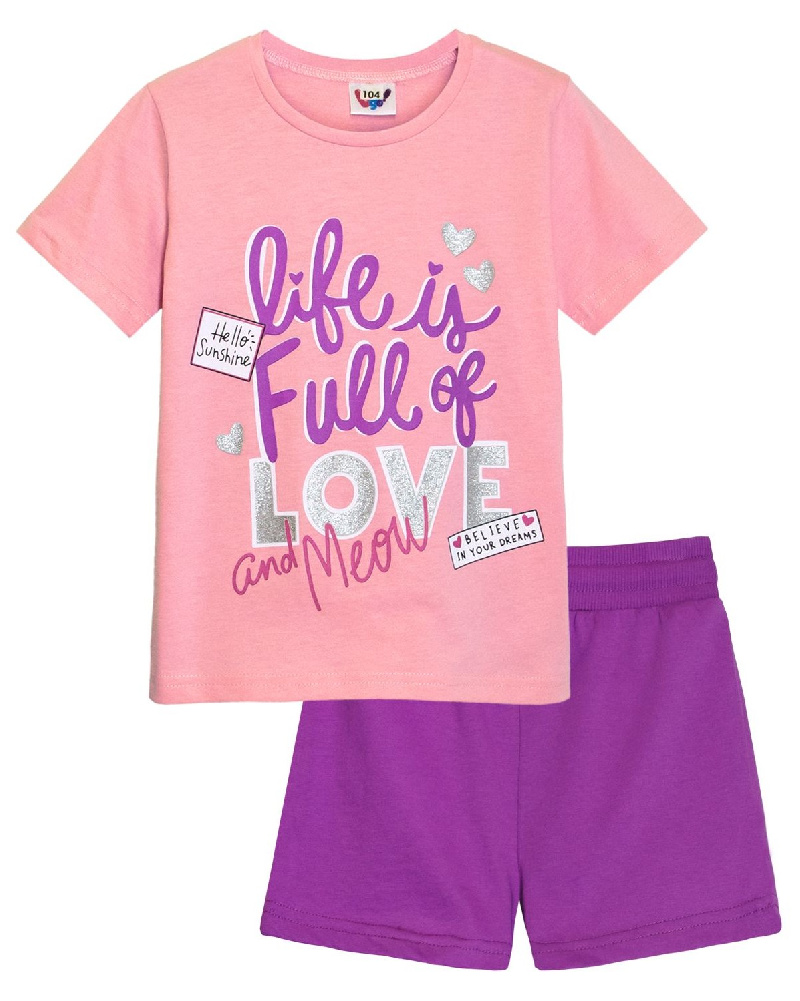 Комплект для девочки (футболка-шорты) Комплект для девочки (футболка-шорты)