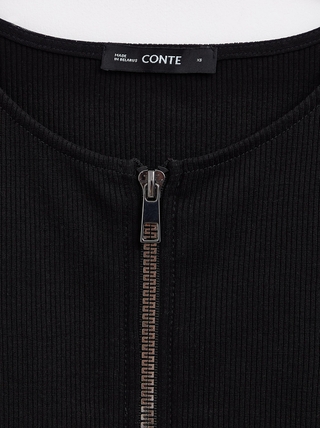 CONTE LJ 1614 Укороченный жакет в рубчик на молнии женский