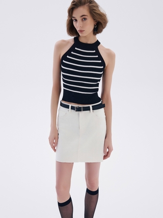 CONTE CON-659 Джинсовая юбка А-силуэта с необработанным краем