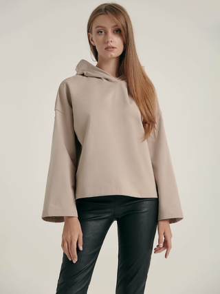 CONTE LD 1366 Оversize-худи на флисе с вышивкой "True"