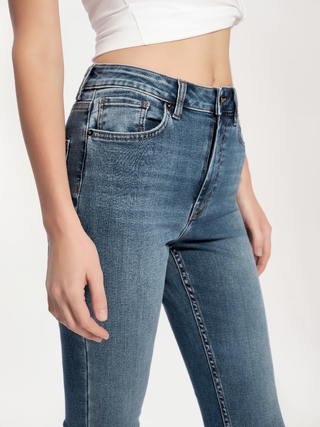 CONTE CON-721 Джинсы skinny с эффектом потёртостей и необработанным краем