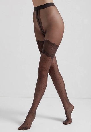 CONTE SEDUCTION Колготки женские в точку с имитацией чулок