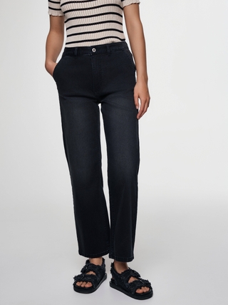 CONTE CON-624 Укороченные джинсы прямого кроя с карманами брючного типа