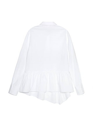 CONTE LBL 1040 Однотонная хлопковая рубашка с ассиметричной баской