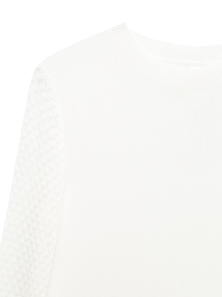 CONTE LDK 090 Вязаный джемпер с ажурными рукавами из пряжи с вискозой