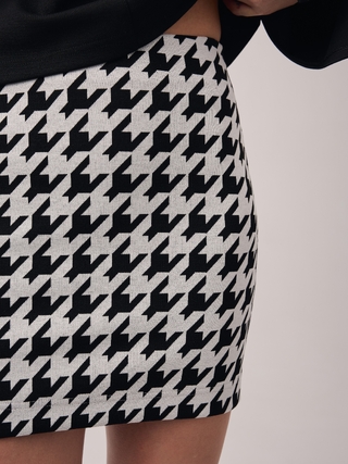CONTE LU 2816 Юбка-mini из жаккардового полотна «в гусиную лапку»