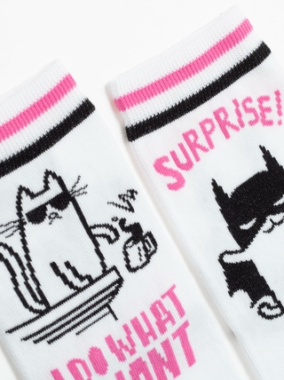 CONTE Хлопковые носки HAPPY c рисунками "cat & surprise"
