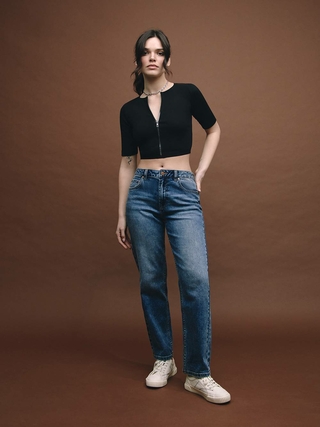 CONTE LJ 1614 Укороченный жакет в рубчик на молнии женский