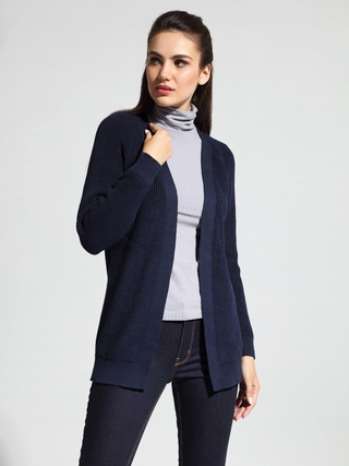 CONTE LDK076 Удлиненный кардиган из итальянской пряжи с вискозой и хлопком