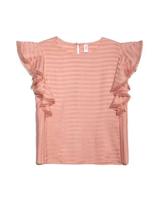 CONTE LBL 908 Ультрамодная шелковистая блузка с воланами