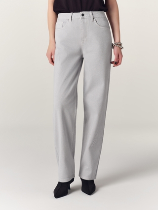 CONTE Серые джинсы loose с лавандовым оттенком CON-943