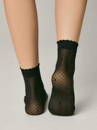 CONTE Тонкие носки в горошек на сетке MONA