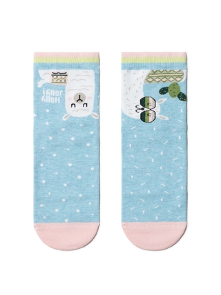 CONTE HAPPY Хлопковые носки с рисунками "Лама и кактус"