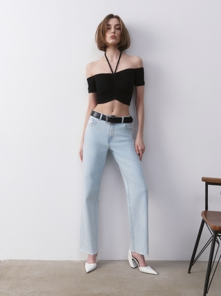 CONTE CON-615 Джинсы прямого кроя с необработанным краем