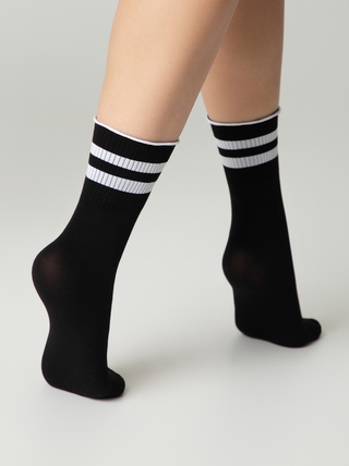 CONTE FANTASY Удлиненные носки с волнистой резинкой в полоску