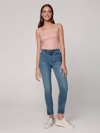 CONTE CON-346 Укороченные еco-friendly джинсы skinny с высокой посадкой