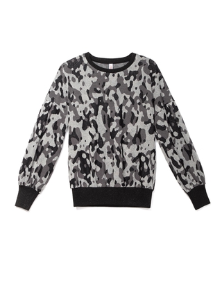 CONTE LD 839 Ультрамодный джемпер с принтом "камуфляж" и мерцающим блеском