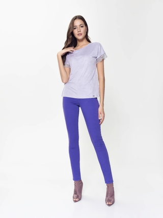 CONTE LD 917 Топ с эффектом замши и деликатным кружевом