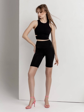 CONTE LTD 1717 Укороченный спортивный топ с фигурными вырезами по бокам