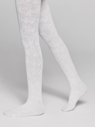 CONTE KETTY Эластичные колготки с ажурным цветочным рисунком 