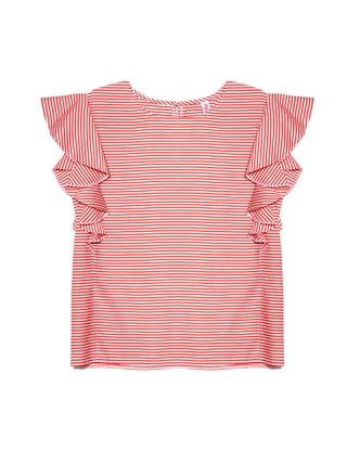 CONTE LBL 909 Ультрамодная шелковистая блузка с воланами