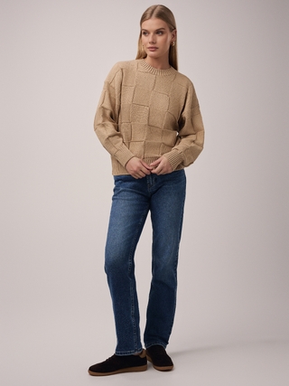 CONTE Джемпер объемного силуэта с узором “квадраты” LDK 2396