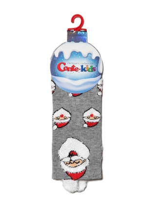 Conte-Kids Новогодние носки "Санта-Клаус" с пушистой нитью и пикотом