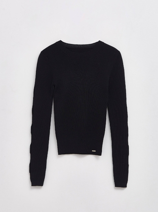 CONTE LDK 283 Джемпер с переплетением ластиком и вырезами по рукавам