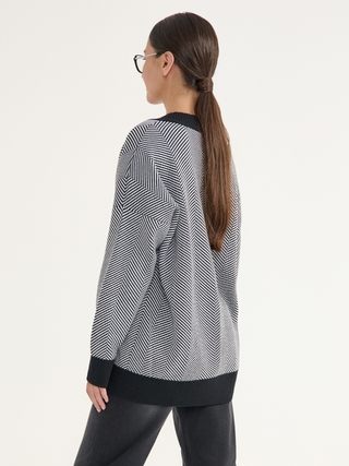 CONTE Кардиган объемного силуэта с жаккардовым переплетением LDK 2392