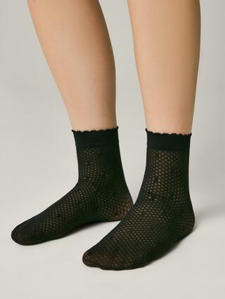 CONTE Тонкие носки в горошек на сетке MONA